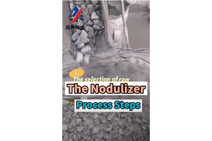 How many process steps are required for the nodulizer to go from raw materials, production and processing to packaging and sending?
